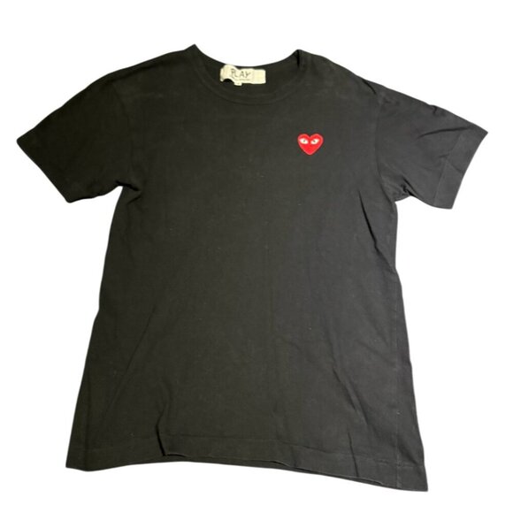 COMME des GARÇONS PLAY - Black Red Heart Patch T-shirt- SIZE MEDIUM - MEN'S ❤️✨ - Picture 3 of 8